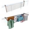 foxydry Stendino da Balcone Ribaltabile, Stendibiancheria da Ringhiera Esterno Resistente in Acciaio inox e alluminio Duo, per terrazzi, balconi e ringhiere - Lunghezza 162 cm (Marrone, 162 cm)