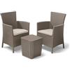 Keter Set da Balcone Iowa, 2 Poltrone con Cuscino e Tavolino contenitore, Cappuccino