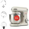 Girmi IM21 Impastatrice Planetaria 5L Gastronomo,1500W (max), Contenitore INOX con Paraschizzi, 10 Velocità + Pulse, Dispositivo di Sicurezza, Accessori inclusi, Beige