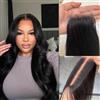 Arenshxc 2 x 6 Lace Closure Bresilienne Cheveux Humain Closure Bresilienne Lisse Straight Swiss Lace Free Part with Natural Hairline Baby Hair 130% Density 12 pollici