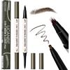 UCANBE 2-in-1 Penna per Sopracciglia Effetto Microblading & Eyeliner in Gel - Impermeabile e Resistente - Trucco Sopracciglia Naturale - Definizione Occhi a Lunga Durata (Marrone scuro)
