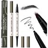 UCANBE 2-in-1 Penna per Sopracciglia Effetto Microblading & Eyeliner in Gel - Impermeabile e Resistente - Trucco Sopracciglia Naturale - Definizione Occhi a Lunga Durata (Nero)