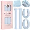 GeeRic 4pcs Bigodini Capelli Senza Calore，GeeRic Bigodino Lungo per Boccoli+Cuffia Doccia+Foulard da Fisso Flessibile Boccoli Arricciacapelli per Capelli Medi/Lunghi DIY Salone Strumento per Styling Dormo