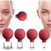 GWEOR Kit Coppettazione in Silicone 4 Pezzi - Set Massaggio Anticellulite Professionale per Corpo e Gambe - Coppette Drenanti per Drenaggio Linfatico e Rilassamento Muscolare - Rosso