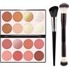 LuminaVerde Blush Palette, Palette Blush Polvere Trucco Kit Illuminante Bronzer Contouring Tutto-in-Uno