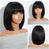 Joedir bob parrucche di capelli umani (nero, 10 inch)