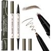 UCANBE 2-in-1 Penna per Sopracciglia Effetto Microblading & Eyeliner in Gel - Impermeabile e Resistente - Trucco Sopracciglia Naturale - Definizione Occhi a Lunga Durata (Marrone)