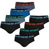 Athena - Set di 8 Slip Uomo My Petit Prix, Nero/Nero/Nero/Nero/Nero/Nero/Blu/Navy, S