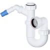 PlumbEZ Sifone telescopico regolabile a P con ugello girevole, 40 mm (1,1/2) per lavello da cucina con ugello per lavastoviglie a 135 gradi e kit di scarico per lavello da 40 mm, guarnizione