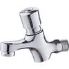 Shuiltad Montaggio a parete, foro, chiusura automatica, risparmio idrico, rubinetto freddo, rame, servizi igienici pubblici, ritardo, tazza, bagno, giardino, terrazza, rubinetteria, cromo