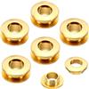 PATIKIL 8mm(1/3 Pollici) Massiccio Ottone Foro Occhi 6pz Arco Superficie Autosostegno Anelli Tenuta con Rondella per Pelle Artigianato Ottone Tono