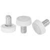 QUARKZMAN 30pz M6 x 9mm Maschio Filettatura Manopole Zigrinate Vite Pollice Serraggio Manopole Impugnatura Plastica Maniglia Mano Manopole con Perno Filettato Bianco