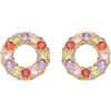 LUXENTER Orecchini in lega di metallo con zirconi multicolore rifiniti in oro giallo 18 carati colore multicolore orecchini piccoli stile colori. Gioielli da donna Kahaylo