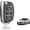 TOOMUME Cover Chiave TPU, Custodia Chiave Dimensione Piccola Adatto per Hyundai i10 i20 i30 i20n ix20 ix35 Santa Fe Tucson Elantra Accent, Copri Chiavi Guscio Chiave Auto Telecomando - Flip S Key