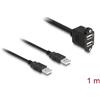 DELOCK USB 2.0 Kabel 2x USB Typ-A Stecker zu 2x USB Typ-A Bu