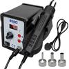 GOMETY Stazione di saldatura ad aria calda 858D, 700 W, con display digitale, stazione dissaldante SMD, stazione di saldatura ad aria calda con temperatura regolabile 100 - 450 °C, 3 ugelli, funzione di