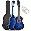 3rd Avenue Pacchetto Per Principianti Di Corde In Nylon Spagnolo Per Chitarra Classica Misura 1/2 Per Bambini - 6 Mesi Di Lezioni Gratuite, Borsa, Corde - Blu