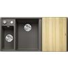 BLANCO AXIA III 6 S-F 527231, Silgranit, piatto sinistro, con tagliere in legno