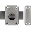 Amig - Serratura da applicare con leva di chiusura e pomolo interno per porte in legno Mod. 80-96 x 66 mm - Scrocco con cilindro tondo di sicurezza - Acciaio smaltato argento