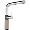 SCHOCK | Miscelatore SC540 TWILIGHT Canna Alta Dritta con Doccia Estraibile, Base Rivestita in ®Cristadur Green Line Tortora Opaco, h323mm