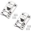 N\A 2 lucchetti scorrevoli da 5,1 cm, in acciaio inox, utilizzati per serratura a vite scorrevoli per bagno, camera da letto, porta interna, porta esterna, colore: argento
