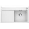 BLANCO ZENAR 45 S-F | Silgranite bianco | Tipo di montaggio: a filo | bacino principale a destra | con controllo di scarico, senza accessori | base da 45 | grande bacino | superficie facile da pulire