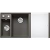 BLANCO AXIA III 6 S-F - Lavello in granito grigio vulcanico, tipo di montaggio: a filo di superficie, con tagliere in vetro, per armadi larghi 60 cm, superficie facile da pulire