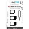 Hayatec Kit adattatore SIM Card con pin espulsore SIM converte nano SIM in micro SIM standard SIM a Nano - Kit di strumenti SIM 4 in 1 per iPhone Samsung LG Nokia HTC SIM Converter - Nero
