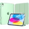 MoKo Custodia per iPad 11 Pollici (A16) 11a Generazione, iPad 10a Gen 10,9 2022 con Portapenna, iPad 10a Gen Cover Trifold Sottile e Leggera con Retro in PC Rigido Traslucido, Verde Matcha