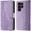 CaseGla Cover per Samsung Galaxy S24 Ultra custodia portafoglio Viola | Blocco RFID, 3 scomparti carte, 1 tasca banconote, Chiusura magnetica, Supporto, Pelle PU flip cover per Samsung S24 Ultra