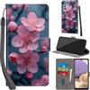 PHINIENLAND Cover per Samsung Galaxy A32 5G Case PU Pelle Custodia [Kickstand] [Chiusura magnetica] [Slot per Schede], Portafoglio Flip Custodia per Samsung A32 5G,Fiori