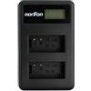 Norifon NB-10L Doppio Canale LCD USB Caricatore per Canon PowerShot G1 X | Compatibile con Canon G3X, PowerShot G1 X, PowerShot G15, G16, SX40 HS, SX50 HS, SX60 HS