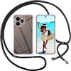 ISOI Cover con Cordino per Oppo Reno 15 Pro 5G, Custodia Trasparente con Collana Tracolla Laccio Collo Ultra Sottile Morbido TPU Silicone Antiurto AntiGraffio Case, Nero