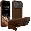 kwmobile 1x Custodia Compatibile con Apple iPhone 17 PRO Max - Cover Supporto Dita - Back Case per Smartphone - Protezione Gommata Cioccolato Fondente