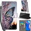 PHINIENLAND Cover per Huawei P Smart Z / Y9 Prime 2019 Case PU Pelle Custodia [Kickstand] [Chiusura magnetica] [Slot per Schede], Portafoglio Flip Custodia per Huawei Honor 9X / 9X pro,Farfalla