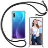 ISOI - Cover con Cordino compatibile con Huawei P30 lite, Regolabile Collana Tracolla Laccio Collo, Trasparente Custodia in Silicone TPU Morbido con Paraurti Airbag Antiurto - Nero