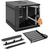 Tecmojo Armadio di Rete da 10 Pollici 6U per Montaggio a Parete, Profondità 330mm, con Ripiano Rack, Griglie con Spazzole, Portata 50kg, Nero, Porta in Vetro, Imballaggio Piatto