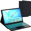ROOFEI Custodia per tastiera Galaxy Tab S10 FE+ 13,1 - 7 colori illuminazione rimovibile Trackpad - Tastiera retroilluminata QWERTZ Layout con portapenne