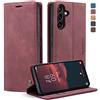 Phernykas Custodia Portafoglio Libro RFID Magnetica per Samsung Galaxy A54 | Flip Book Cover in pelle PU, Porta Carte, Protezione astuccio, Telefono Libretto Case per Samsung A54, Vion-rosso