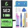 LL TRADER Batteria per iPhone SE 2020, 4500mAh Batteria ai polimeri di litio ad alta capacità con Strumenti di riparazione 2026