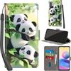 PHINIENLAND Cover per Xiaomi Redmi Note 10 5G / Note 10T 5G Case PU Pelle Custodia [Kickstand] [Chiusura magnetica] [Slot per Schede], Portafoglio Flip Custodia per Xiaomi Poco M3 Pro 5G,Panda
