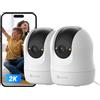 EZVIZ C6N G1 2K Telecamera Wi-Fi Interno, 3MP Videocamera Sorveglianza Interno Pan/Tilt/Zoom, Rilevamento di Persone, Visione Notturna a Colori con WDR, Chiamata Bidirezionale, Kit da 2