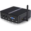Weikibaba Svendita totale Mini PC Windows 10 Celeron J4125,Mini Computer Doppia LAN 10 8GB DDR4 RAM 256GB SSD, Fanless Industriale PC WIFI BT4.0 HDMI VGA USB3.0 RS232 COM