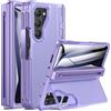 Doeshine Cover Per Samsung Galaxy Z Fold 5 con Supporto, Slot S-Pen Integrato (No S-Pen), [Protezione Cerniera & Pellicola Schermo], Custodia Rigida Robusta per Z Fold 5 Cover Pieghevole (Violet)