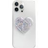 AOWVUTS Porta Cellulare da Dito Supporto di Alta Qualità con Cuore in Paillettes Telefono Supporto Base e Impugnatura Estensibili Supporti Accessori per Smartphone e Tablet (Blu)