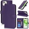 Zouzt Cover per iPhone 15 6,1 pollici, Custodia antiurto per telefono Cellulare Magnetica in Pelle PU Custodia in Pelle Flip Case Portafoglio Slot CarteSupporto Phone Cover (Viola Scuro)