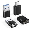 BASESAILOR Adattatore USB C Femmina a USB Maschio&Tipo C a USB OTG Connettore 4Pezzi,Cavo Caricatore Thunderbolt 4 per iPhone 17 16 15 Max,iPad Pro,Samsung Galaxy Z Flip Fold 5 6,A54,S26 S25 S24 S23