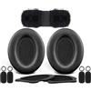 SOULWIT Cuscinetti Auricolari + Archetto + Microfono Schiuma Copri, Kit di Ricambio per Bose Aviation X A10/A20 Cuffie - Nero