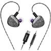 Yinyoo KBEAR TB-PRO Cuffie Cablate USB C In Ear Monitor Cuffia HiFi con 10mm Dual-Magnetic Lega di Zinco Design Ingranaggio Cuffie da Gaming per Uscite & Pendolari (Tipo-C, Con Microfono)
