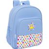 safta SMILEY WORLD JOYFUL - Zaino per bambini, adattabile a carrello, tessuto riciclabile, ideale per bambini di diverse età, comodo e versatile, qualità e resistenza, 32 x 12 x 38 cm, Blu